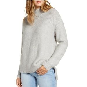 Caslon Mock Neck High Low Sweater